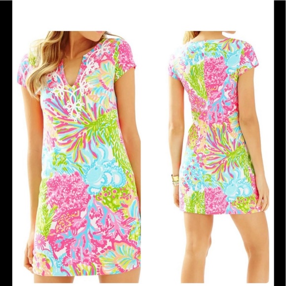 SOLD! Lilly Pulitzer Brewster Lovers Coral Dress Size Small 😎 - Picture 3 of 12